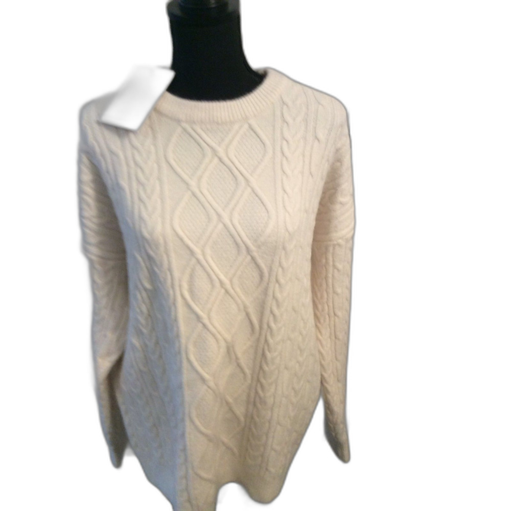 New NWT AElfric Eden Cable Knit XL Sweater Cabincore Oversize Cream